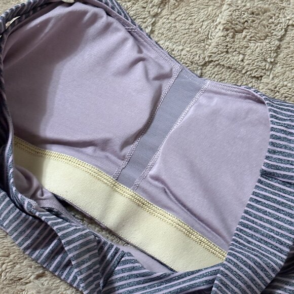 Lululemon All Sport Sport Yoga Athleisure Bra Hyper Stripe Mauvelous Grey 6 - Picture 5 of 7